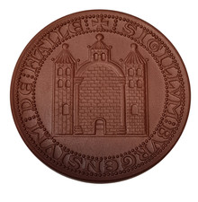 DDR MEISSENER PORZELLAN MEDAILLE HALLE AN DER SAALE SIEGEL 64 mm