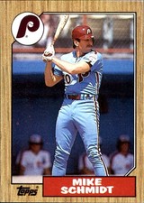 Mike Schmidt 1987 Topps #430 Philadelphia Phillies FREE SHIPPING AutographDen