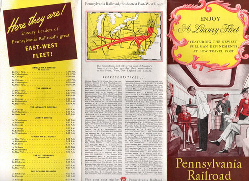 1940 Advertising Brochure for the Pennsylvania Railroad with nice Graphics