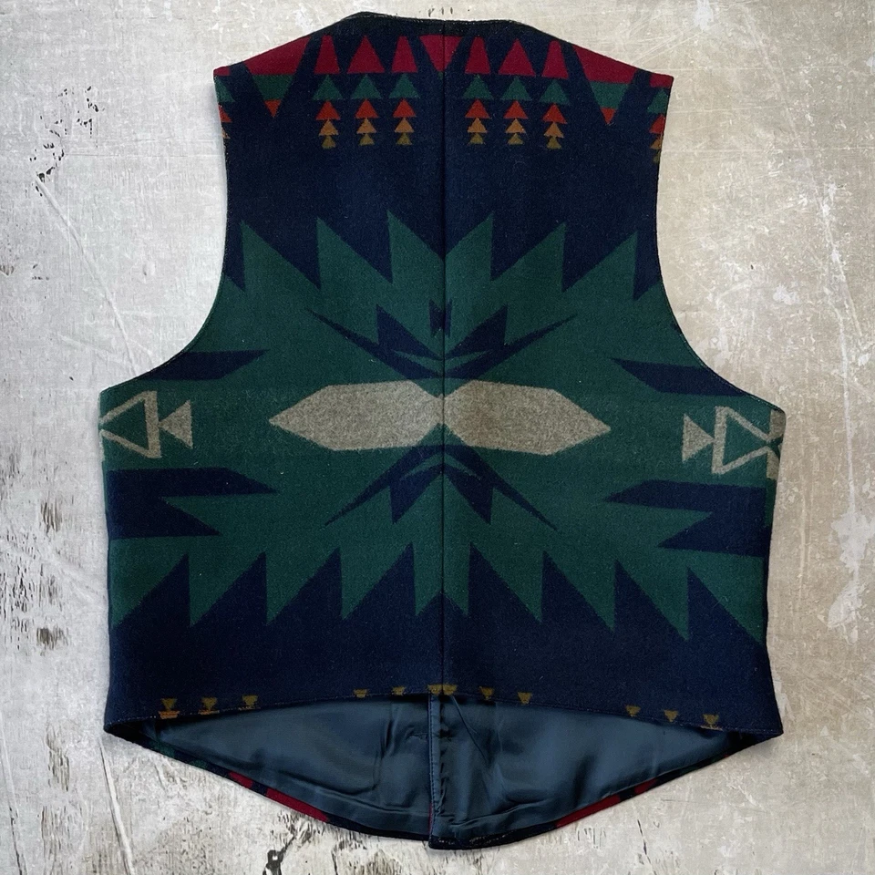 Vintage Pendleton High Grade Western Wear Wool Vest Aztec Southwestern Size 42 - Image 2 of 4
