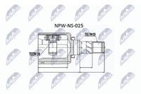 NTY NPW-NS-025 Gelenksatz, Antriebswelle Vorne Links Passend FüR Nissan