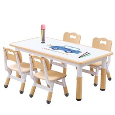 Kids Table and Chair Set for Toddlers - Adjustable Activity Center with Non-S...