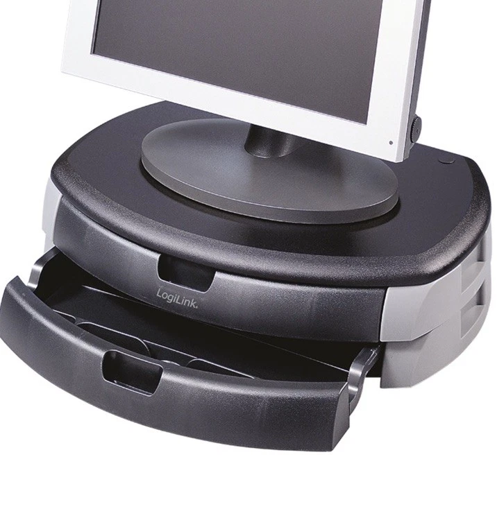 LogiLink® Bildschirm- und Druckerständer 2 Schubladen Höhenverstellbar