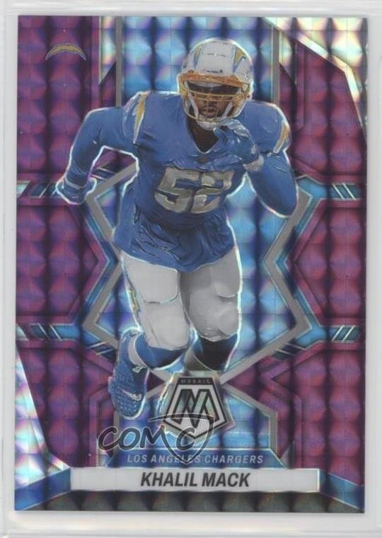 2022 Panini Mosaic Purple Mosaic Prizm 41/49 Khalil Mack #203 02v3