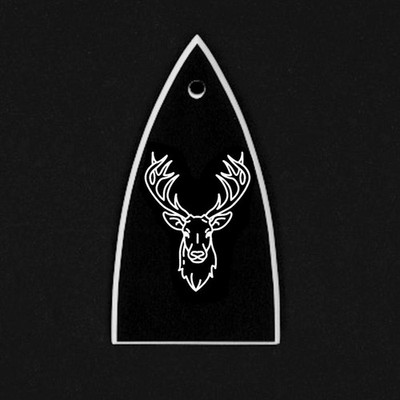 GUITAR TRUSS ROD COVER - Engraved Etched - ESP LTD - DEER Buck Antlers - Black