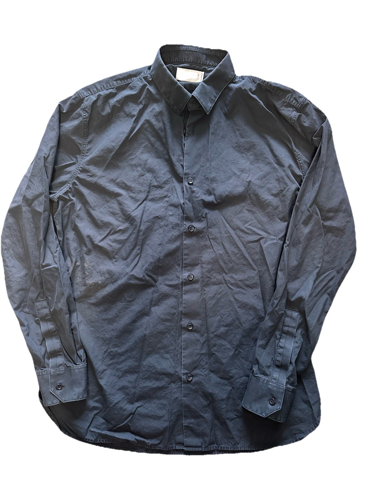 Camicia YSL Saint Laurent Paris uomo nera manica lunga con bottoni taglia 40 15 3 4