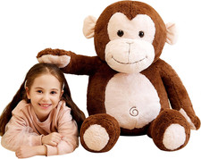 30" Giant Monkey Stuffed Animal, Super Soft, Zipper-Free Plush