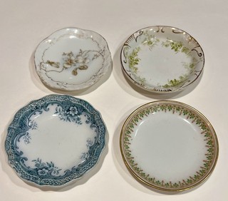 4 Antique Butter Pats Lot Meakin Limoges RS Imperial Crown WH Grindley