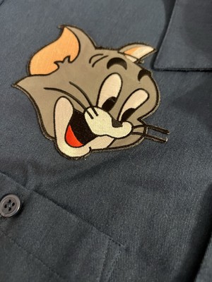 FW16 SUPREME Tom & Jerry S/S Work Shirt Navy Size L LARGE Rare