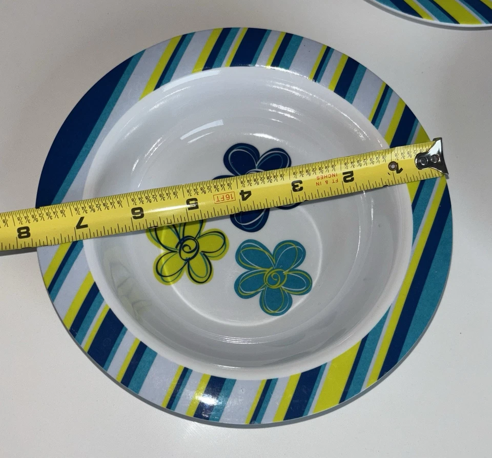 Набор из 4 уличных чаш глубиной 2 дюйма шириной 6 дюймов сине-зеленые - Изображение 2 из 4