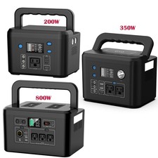 200W/350W/800W Portable Power Station Battery Charger Camping RV Solar Generator
