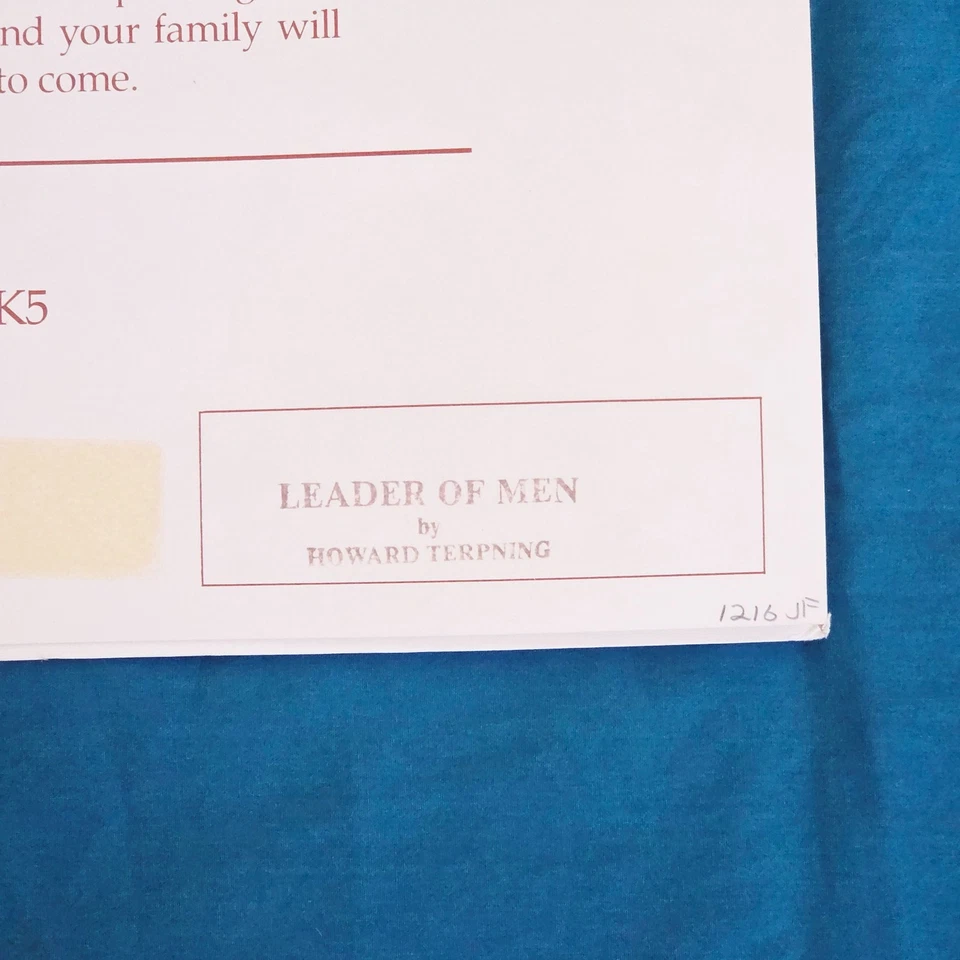 Litografía Howard Terpning Leader of Men Greenwich Workshop 1991 firmada Foto 3 de 4