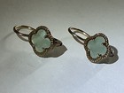 Dyadema .925 Italy Gold Plated Green Stone Earrings — photo 4