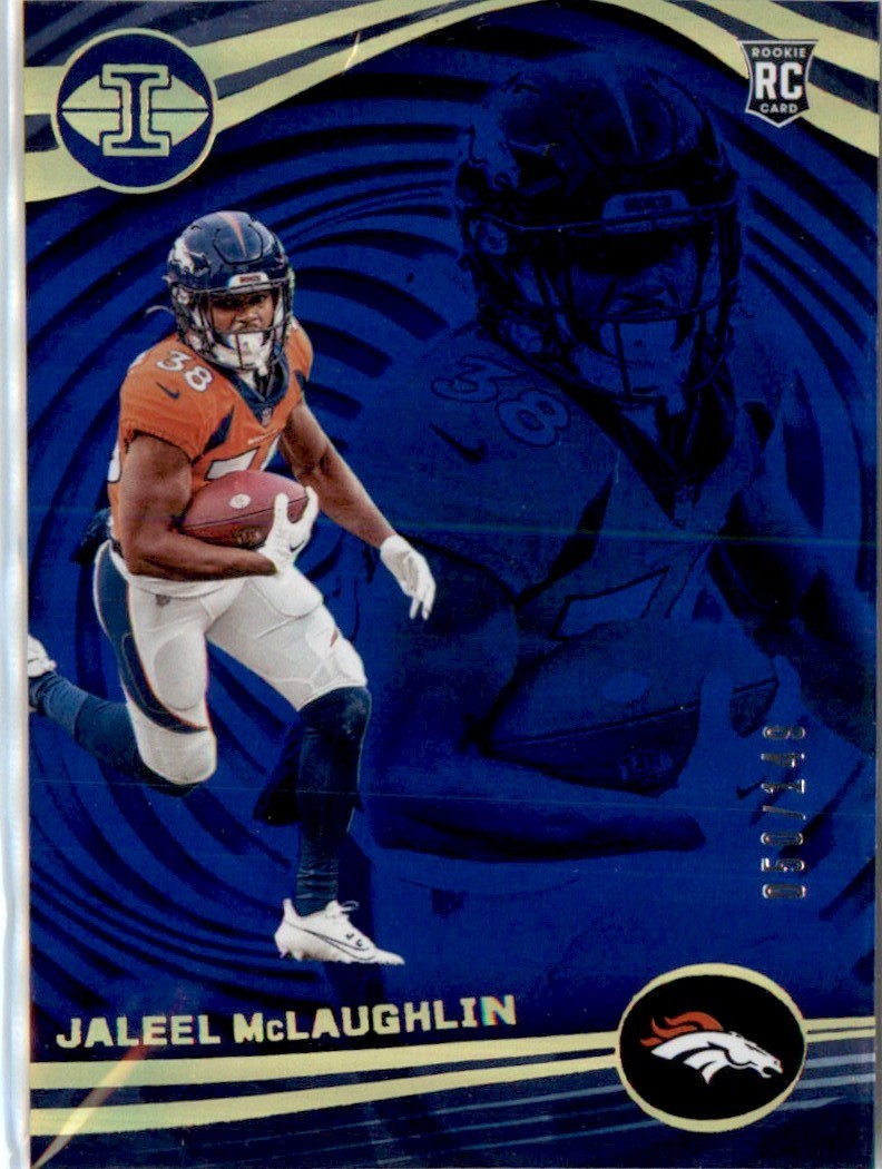 2023 Panini Illusions Blue Trophy Collection Jaleel McLaughlin 51/149 Denver