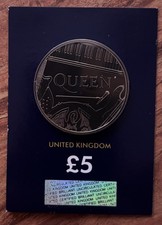 2020 Queen Music Legends &pound;5 Coin Change Checker BU First Music Legends Issue