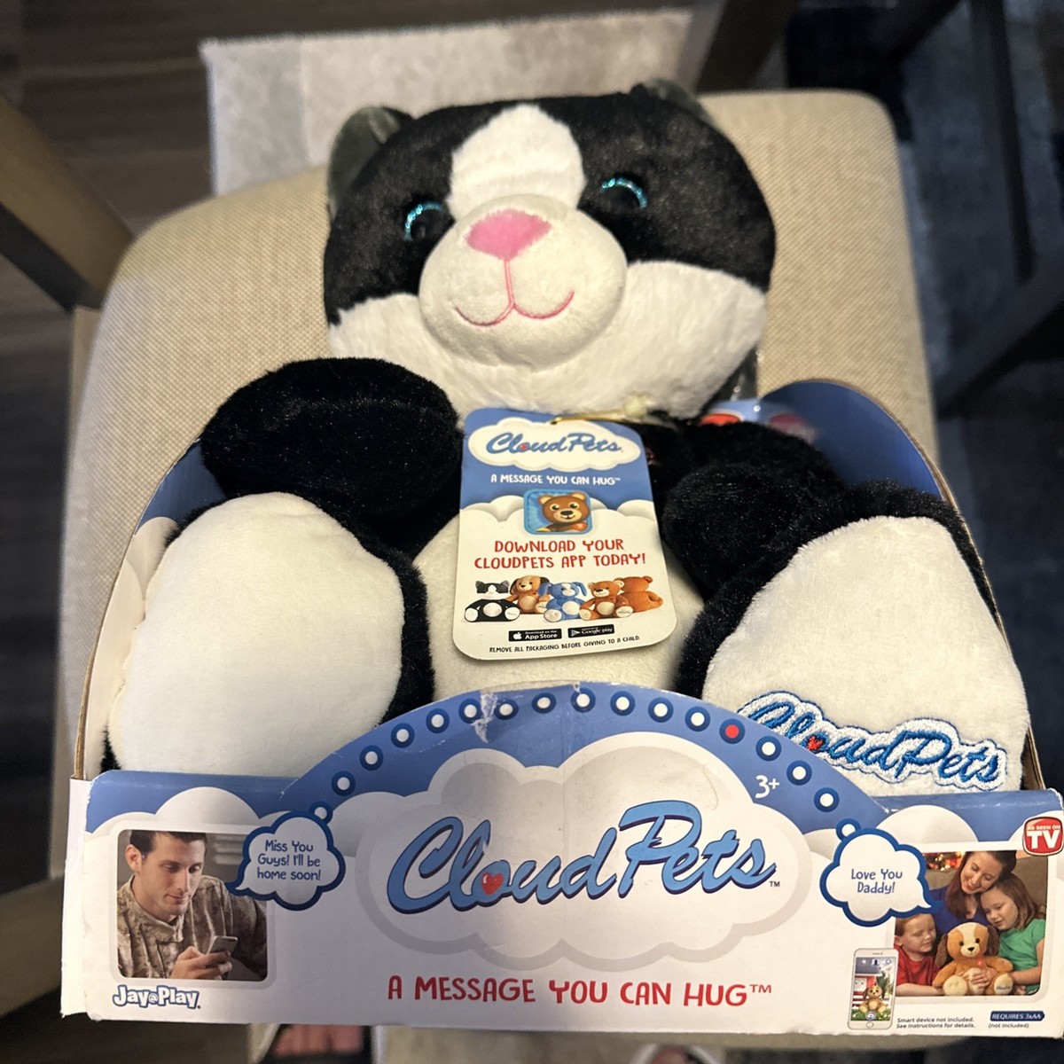 Cloud Pet Black Cat 12” In Box New