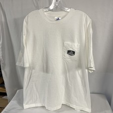 VINTAGE Adidas Shirt Adult Mens Sz XL White Double Sided Logo Made In USA