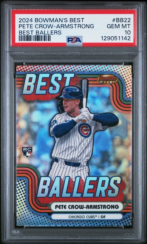 🔥2024 Bowman's Best Pete Crow-Armstrong Best Ballers #BB22 PSA 10 Cubs PCA🔥
