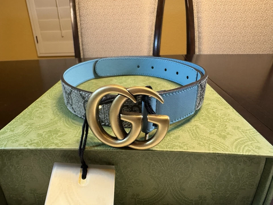 Nuevo Auténtico Cinturón de Cuero Gucci GG Logo Talla L Cintura Juvenil 24-27 Foto 2 de 4