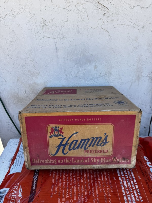 1950s Hamms Preferred Beer Cardboard Case Bar Sign San Francisco St Paul