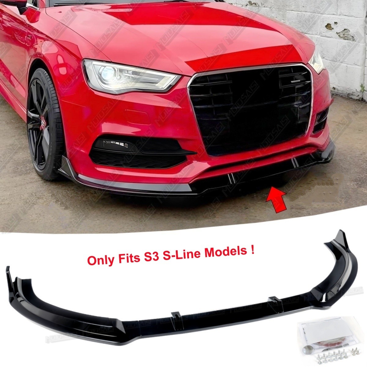 For AUDI A3 S-Line S3 2015 2016 Front Bumper Lip Spoiler Splitter