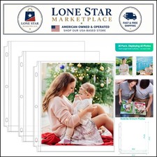 Clear Top-Loading Photo Sleeves - 30 Pack Holds 60 Pictures, Acid-Free Design