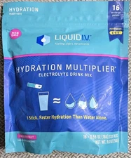 Liquid IV Passion Fruit Hydration Multiplier Electrolyte Drink Mix 16 Stick 7/25