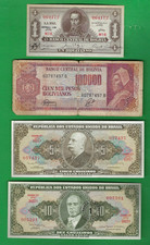 BOLIVIA & BRAZIL  1952 - 1984 ~ 4 X PAPER MONEY LOT # 9521 (*-*)