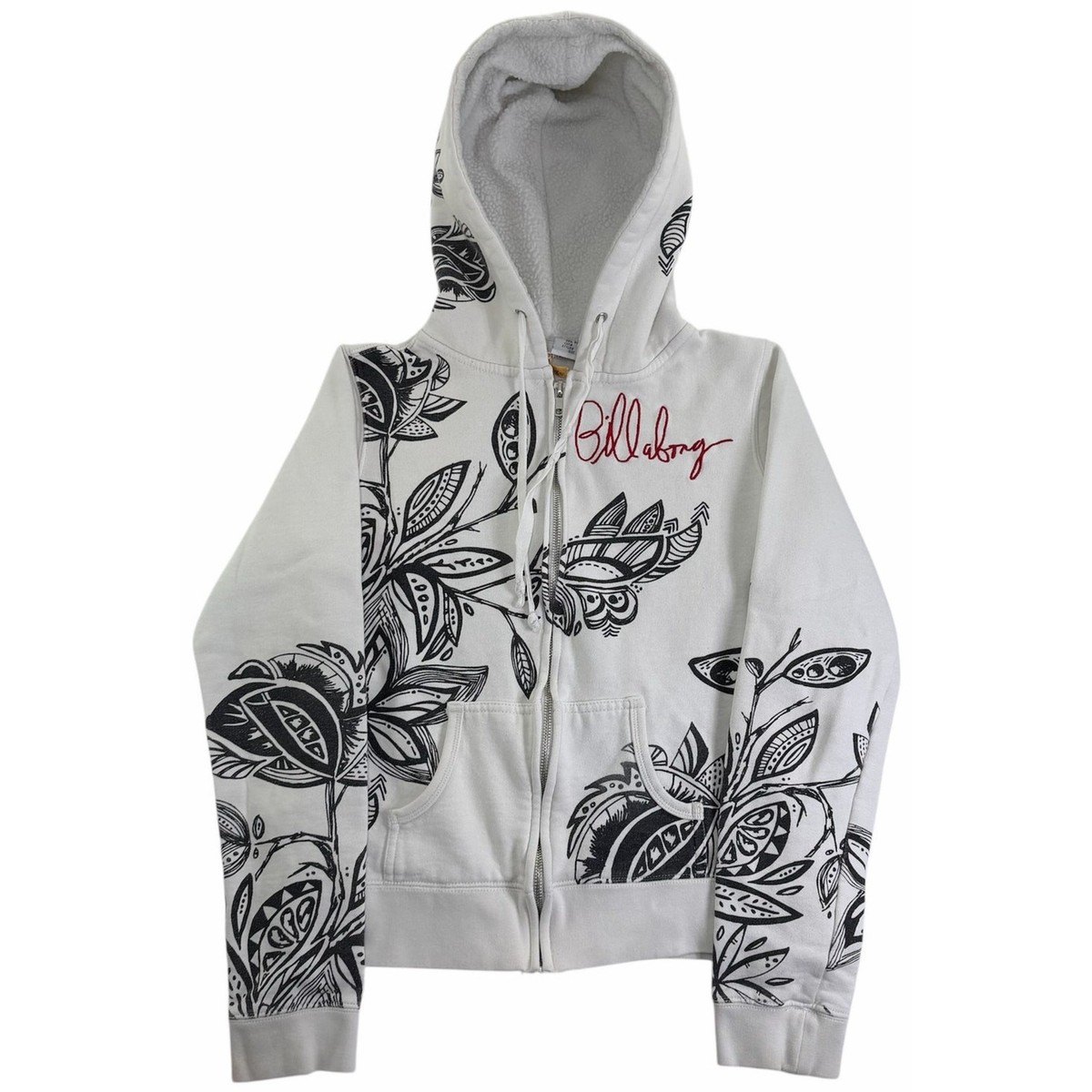 Vintage y2k Billabong Hoodie Women's Medium Floral Full Zip