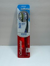 Colgate 2 Pack 360 Total Advanced Floss-Tip Toothbrush Medium