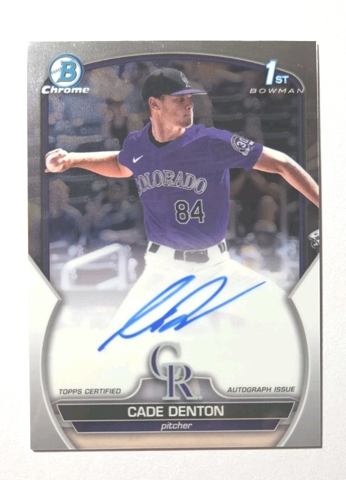 2023 Bowman Draft Auto #CDA-CDE Cade Denton RC (ROCKIES) !