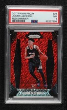 2017-18 Panini Prizm FOTL Red Shimmer /8 Justin Jackson #27 PSA 7 14t3