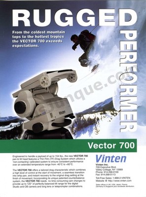 1999 Vinten Vector 700 Pan Tilt Head Old MAGAZINE PRINT AD Wall Decor? (5336)