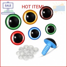 WILLBOND 56 Pcs Large Safety Eyes Stuffed Animal Eyes Plastic 16-30 mm Craft Cro
