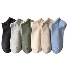 Mens Cotton Ankle Socks Low Cut Athletic 9-12 Ankle Socks - Color 03 6 Pairs 