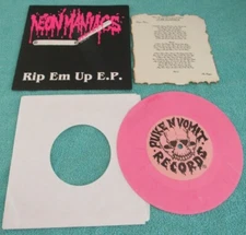 Neon Maniacs Rip Em Up E.P. Pink Colored 7 inch 45 RPM Vinyl Record