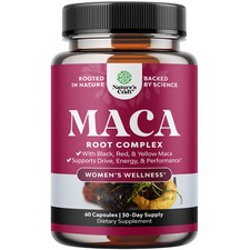 Organic Maca Root Capsules for Women - Non-GMO Certified Vegan Gluten-Free 60ct