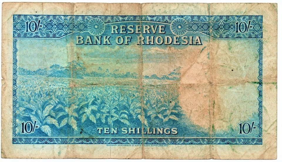 Rhodesia 10 Shilling Banknote 1964 Queen Elizabeth II as pictured Rare Note P24 - Image 4 of 4