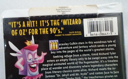 VHS The Pagemaster Macaulay Culkin Christopher Lloyd (VHS, 1995, Clamshell) - Picture 6 of 12