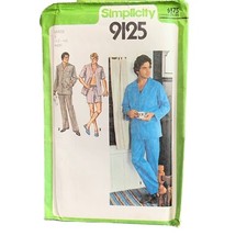 Simplicity Vintage 1970s Mens Pajamas Sewing Pattern 9125 Large Uncut