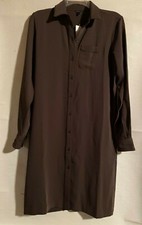 NWT Ann Taylor Long sleeve Shirt Dress Brown SZ XS