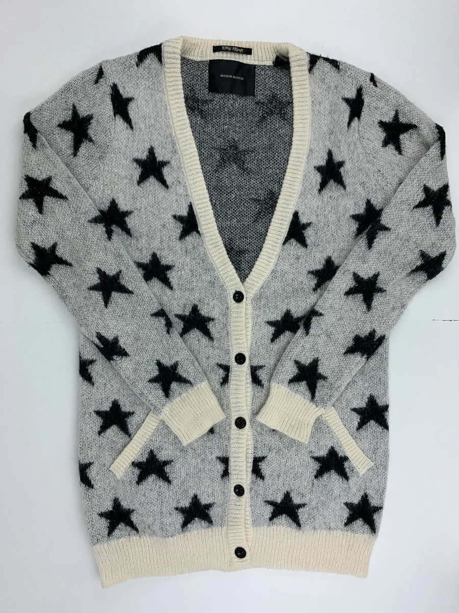 Maison Scotch Star Longer Pank Radar Length Knit Fluffy Cardigan