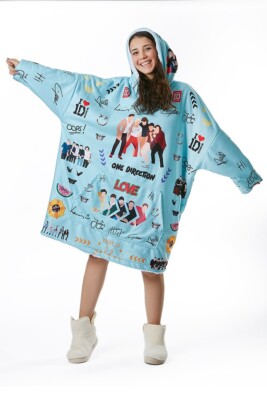 Personalized One Direction Blanket Hoodie,Band Fan Gift Oversize