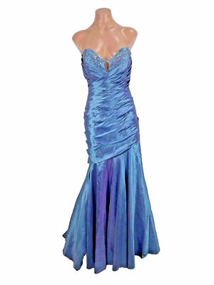 mermaid dress teal Blue Sparkly Mermaid V Neck Prom Dresses – luladress