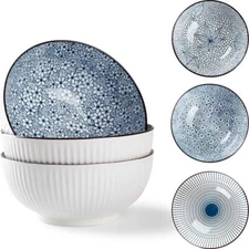 Houlu 60 oz Pho Bowls, Large Soup Bowl, Japanese Ramen Bowl Set, Big Porcelain 8