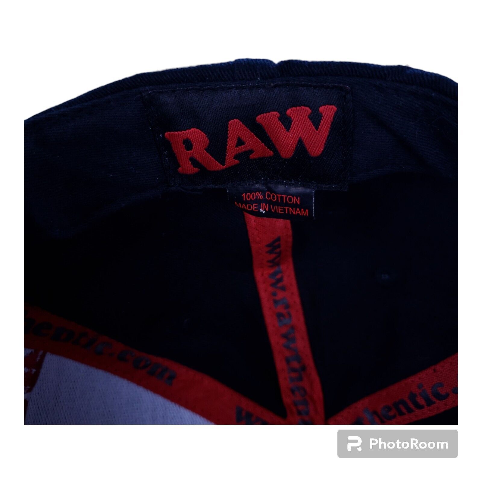 RAW Rolling Papers Snapback Hat Black Embroidered… - image 9