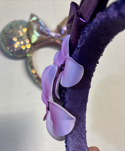 Disney Parks Aulani Hawaii Floral Purple Plumeria Minnie Ears Headband Lot - Picture 4 of 10