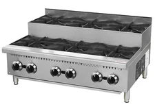 NSF Commercial 6 Burner Countertop Step-Up Hotplate Natural Gas