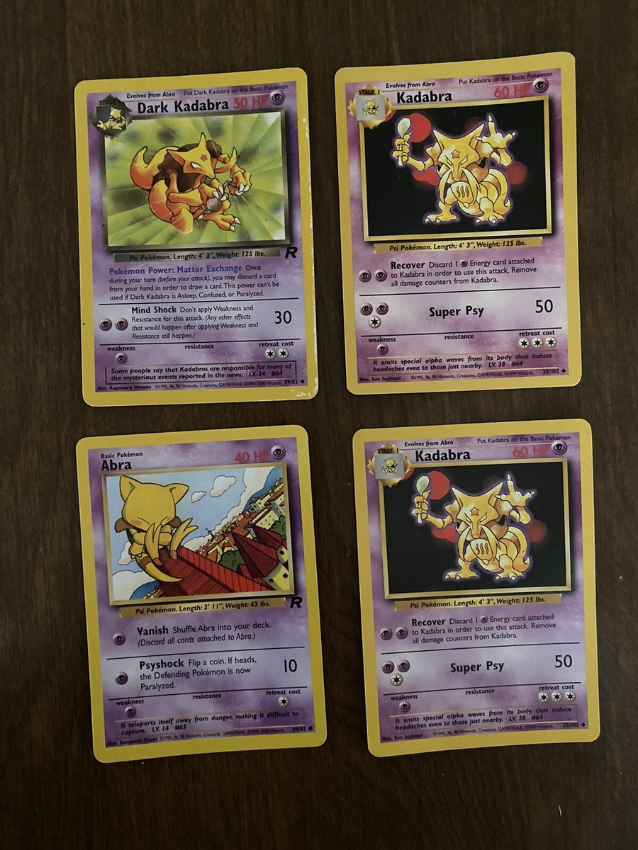 abra kadabra pokemon card Mega Evolution #055/132 Reverse Holo Discard 1 Psychic Energy card to use this attack kadabra and abra pokemon cards.