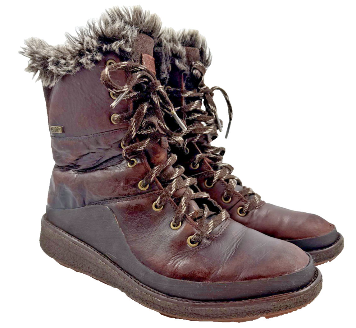 Stivali impermeabili Merrell Tremblant Ezra donna taglia 7 J95306 pelle marrone pizzo